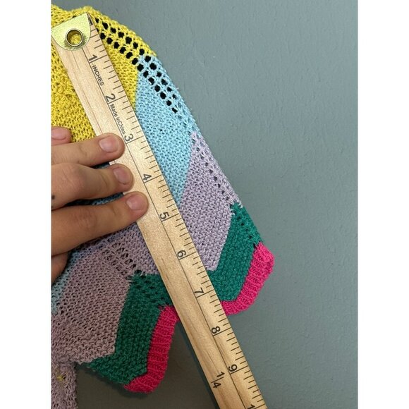 Boo Hoo Women's Small Rainbow Crochet Scallop Hem Knitted Dress - Picture 7 of 10